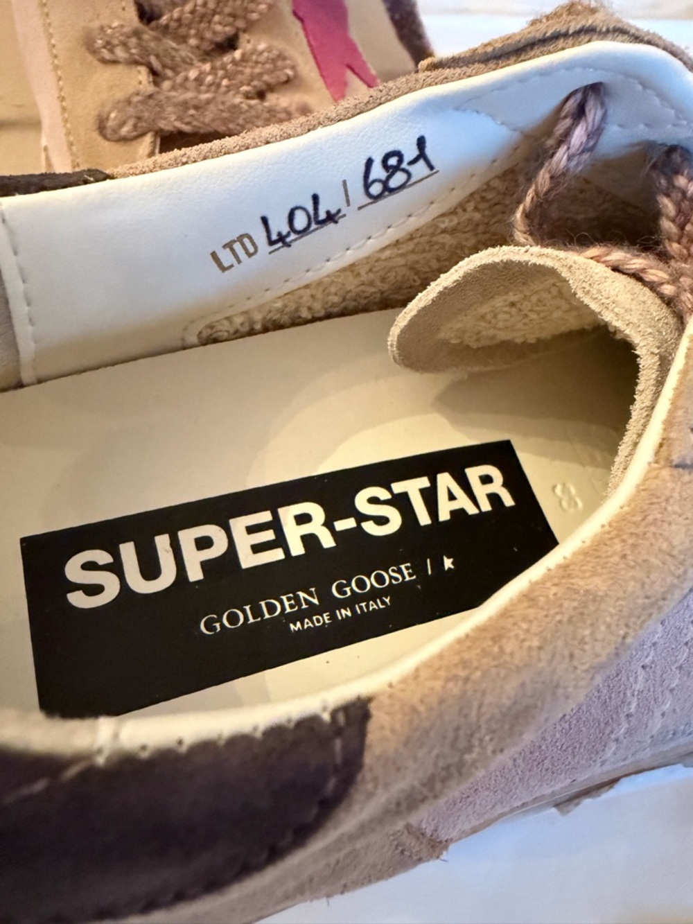 Golden Goose Low Top Beige Suede Sneakers w/Black Heel Tab-Super Star, see pics - Picture 6 of 10